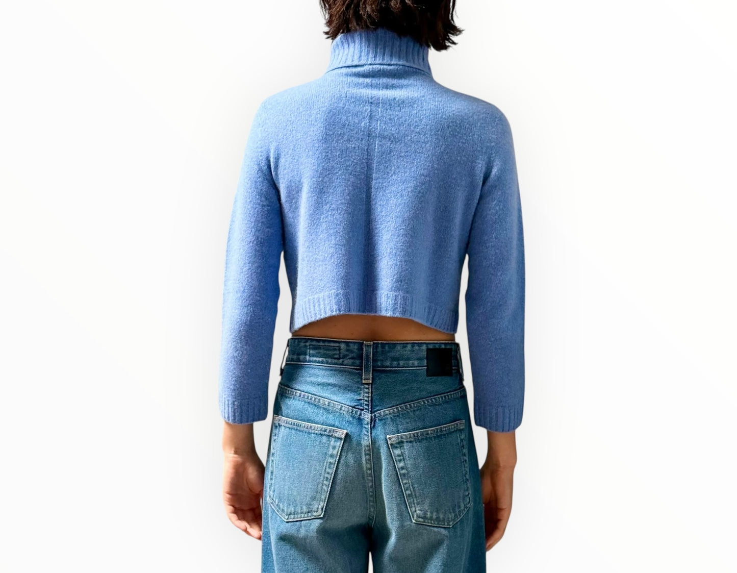 The Row Cropped Cashmere Top - Periwinkle - Size M