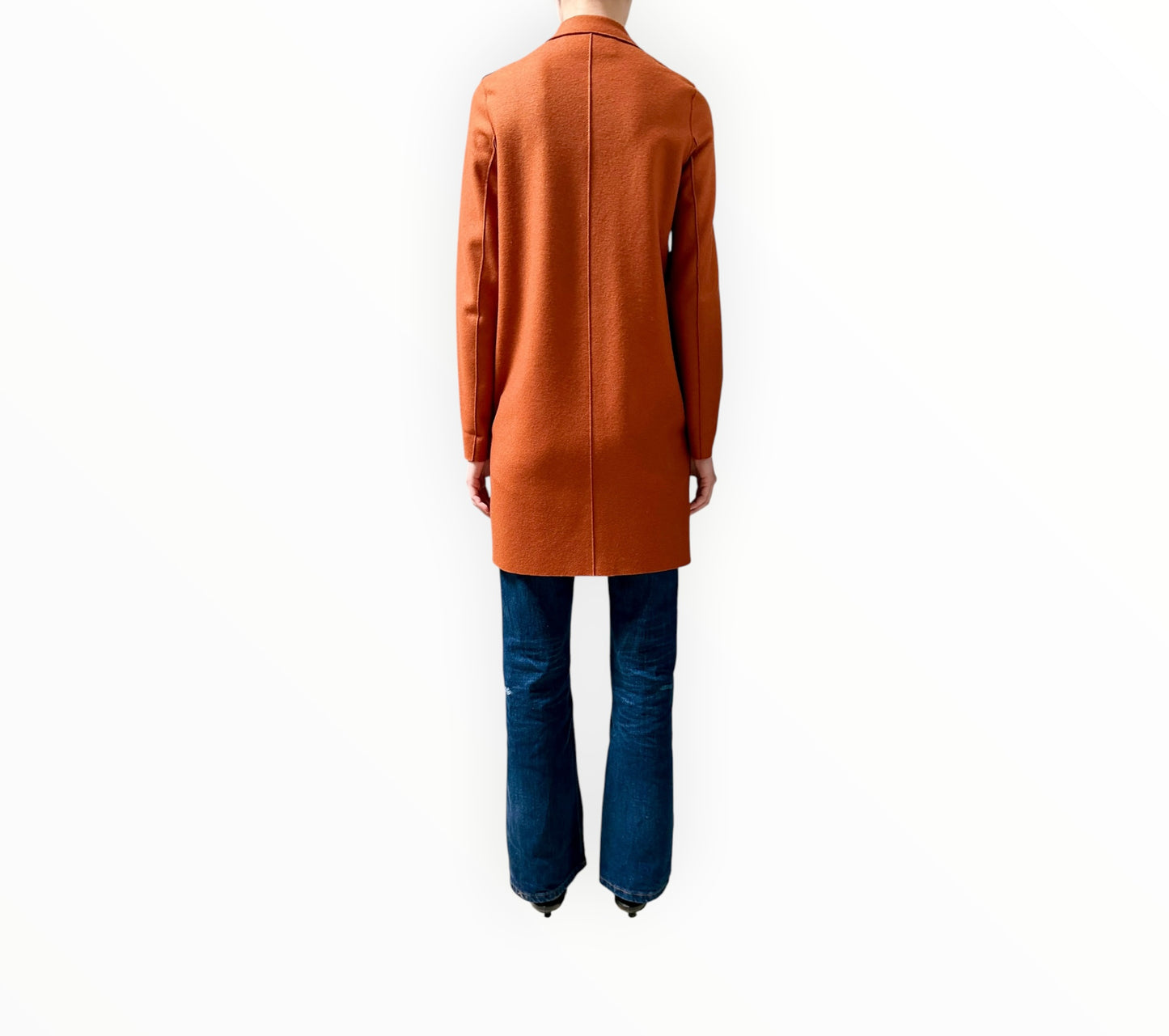 Harris Wharf Press Stud Coat - Terracotta - Size 38