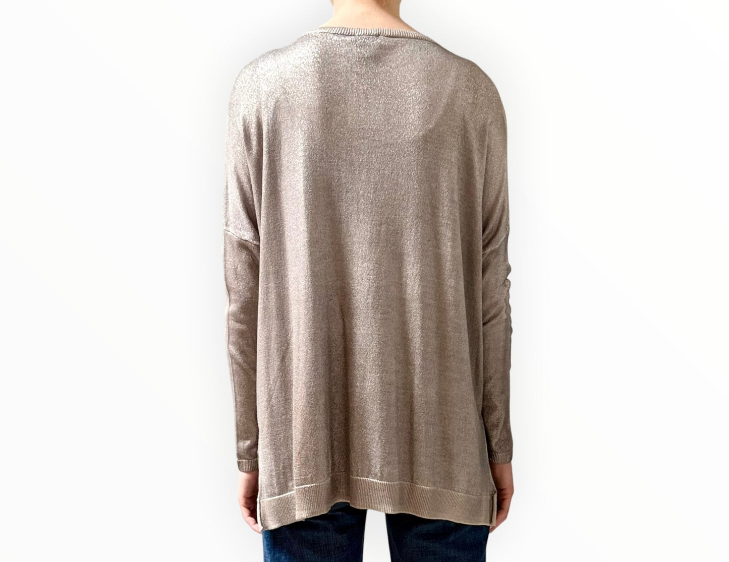 Avant Toi Cashmere Silk Crewneck - Silver - Size S