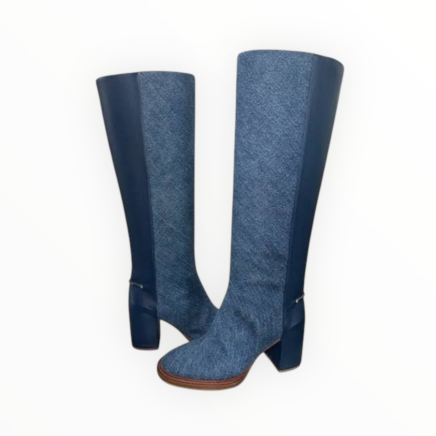 Chloe Edith Denim Knee High Boots - Denim - Size 37