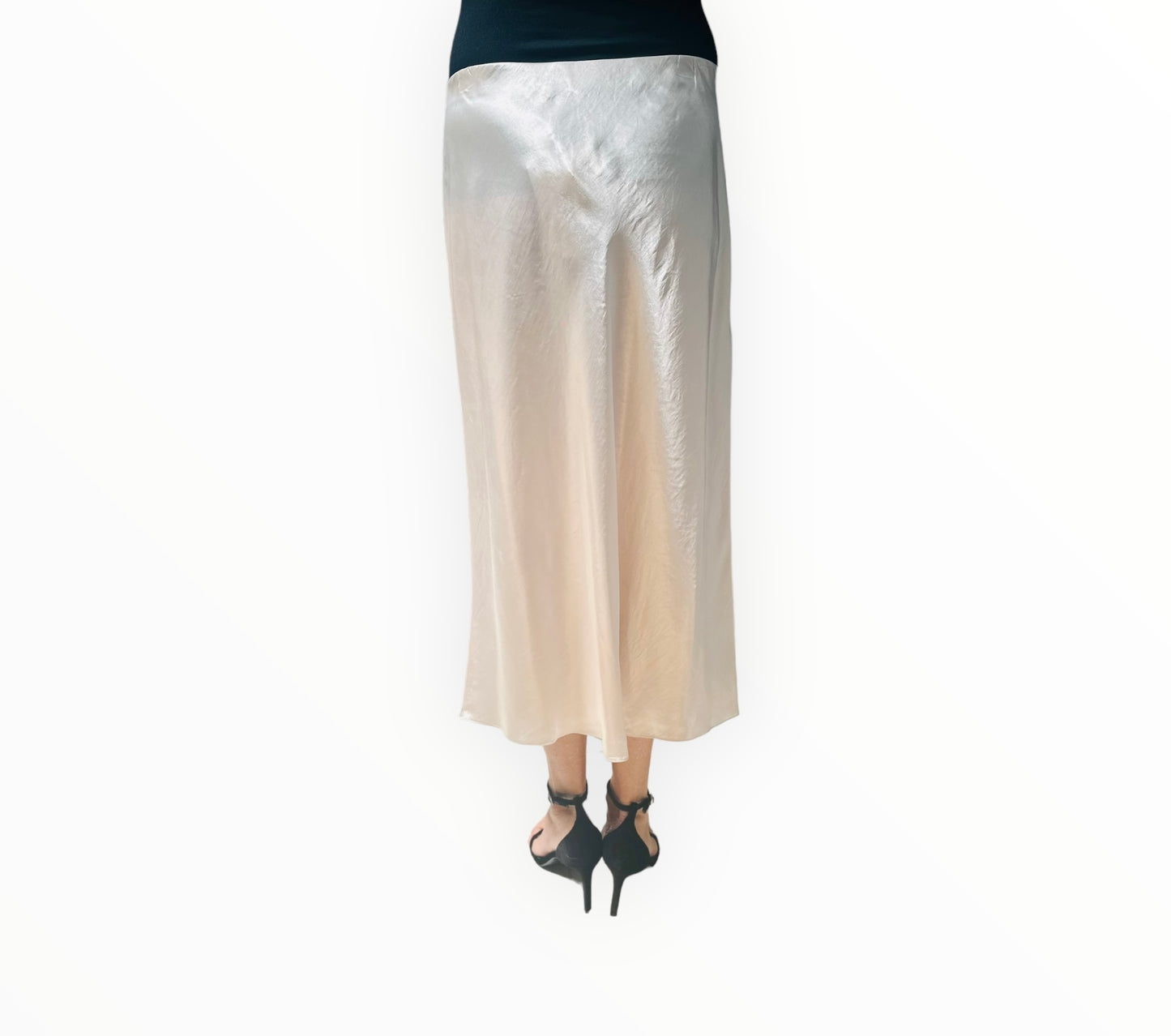 Vince Bias Cut Midi Skirt - Ivory - Size M