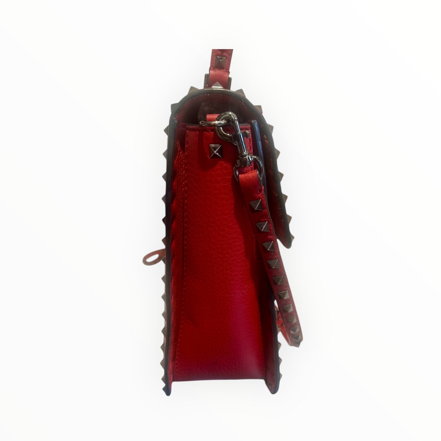 Valentino Vitello Rockstud Flap Bag - Red