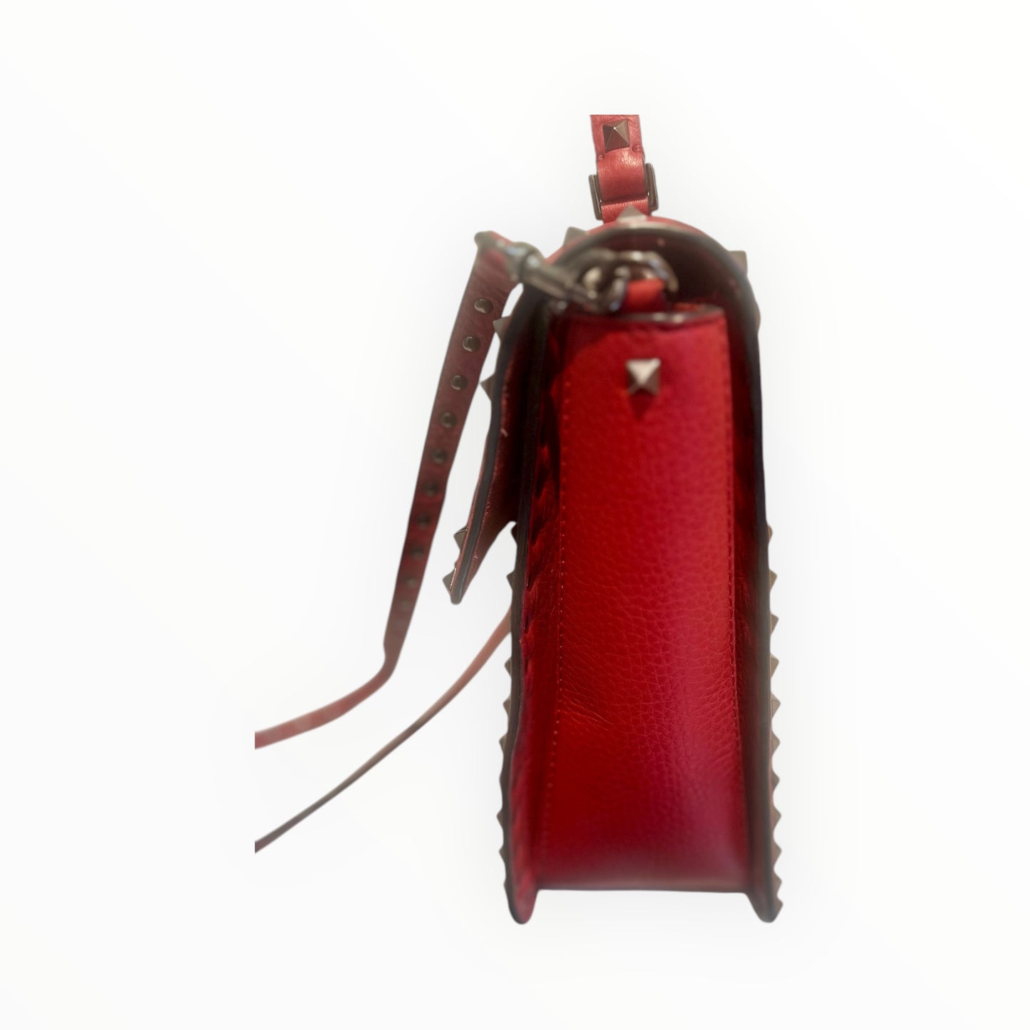 Valentino Vitello Rockstud Flap Bag - Red