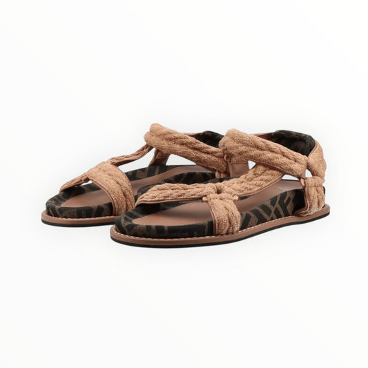 Fendi Feel Fabric Sandals - Brown - Size 37