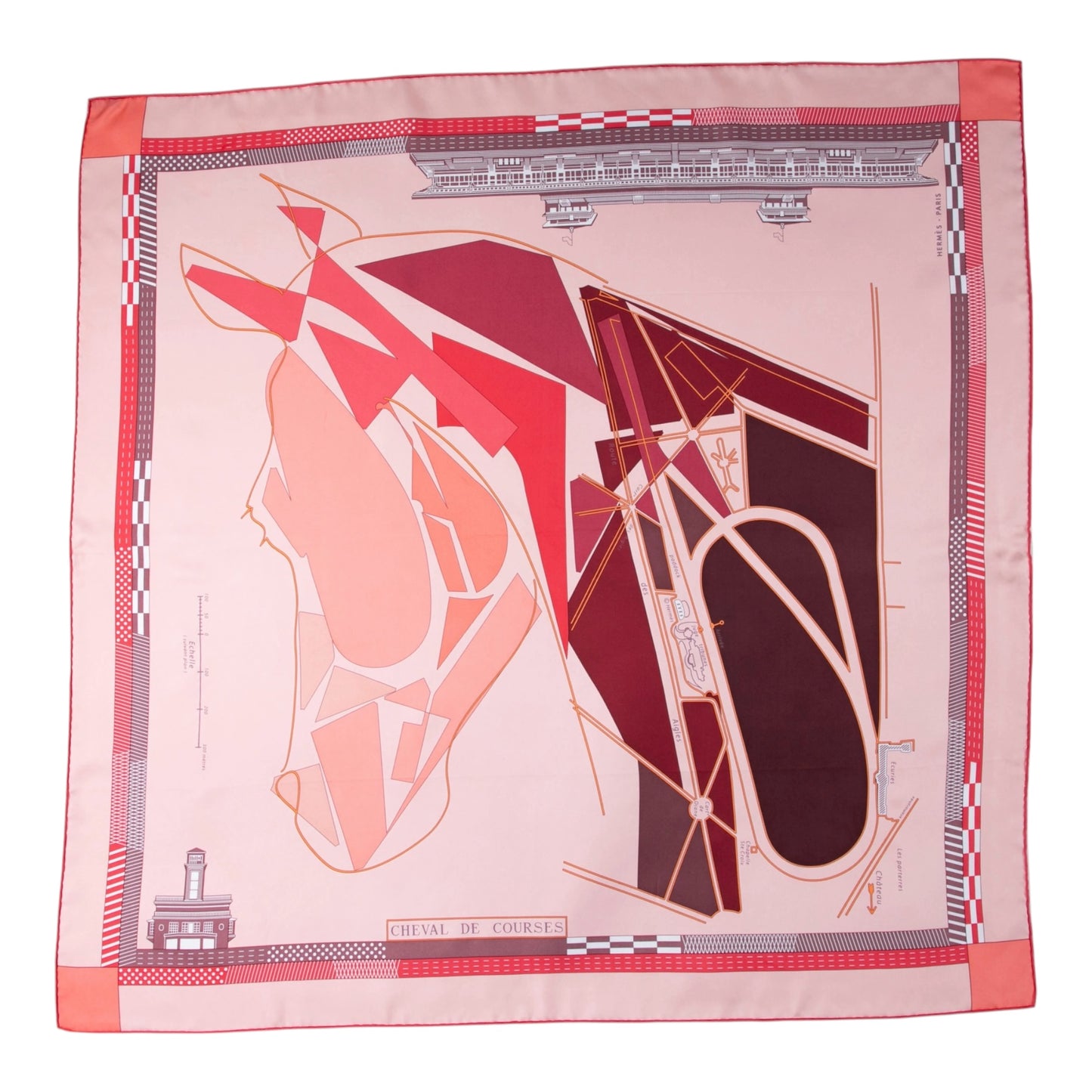 Hermes Cheval De Courses Scarf - Multi - Size 90cm x 90cm