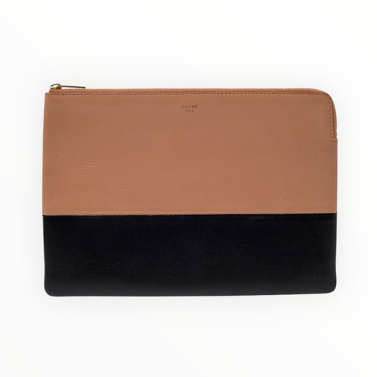 Celine Two Tone Clutch - Black/Brown