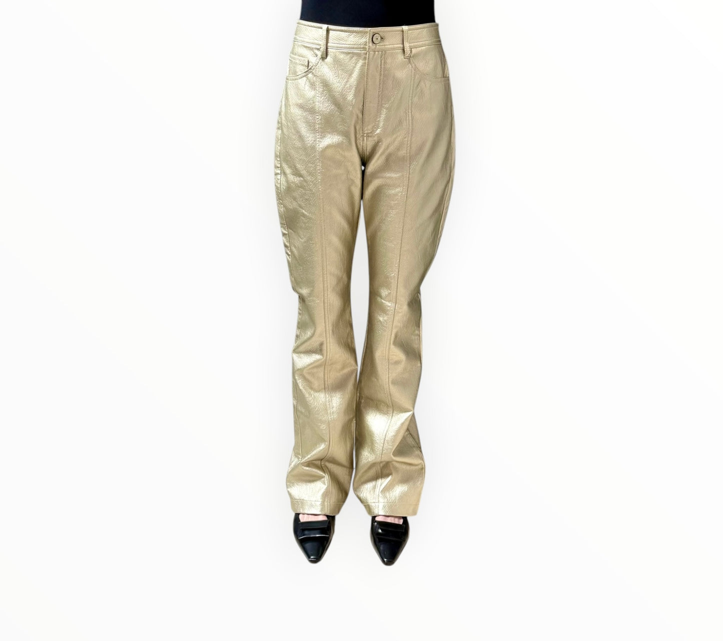 Cinq a Sept Snake Effect Jeans - Gold - Size AU8