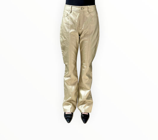 Cinq a Sept Snake Effect Jeans - Gold - Size AU8