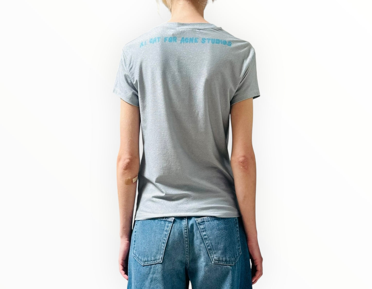 Acne Studios Cat Printed Tee - Pale Blue - Size XS