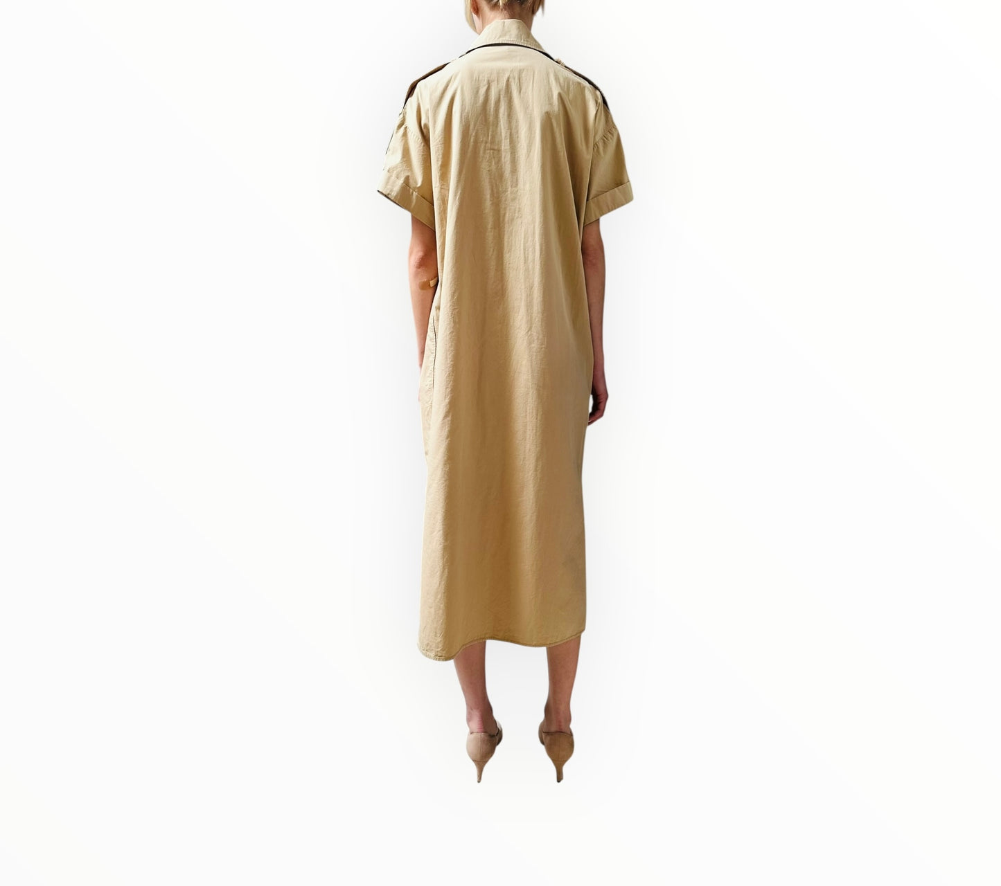 Camilla and Marc Button Through Shirt Dress - Dark Beige - Size AU8