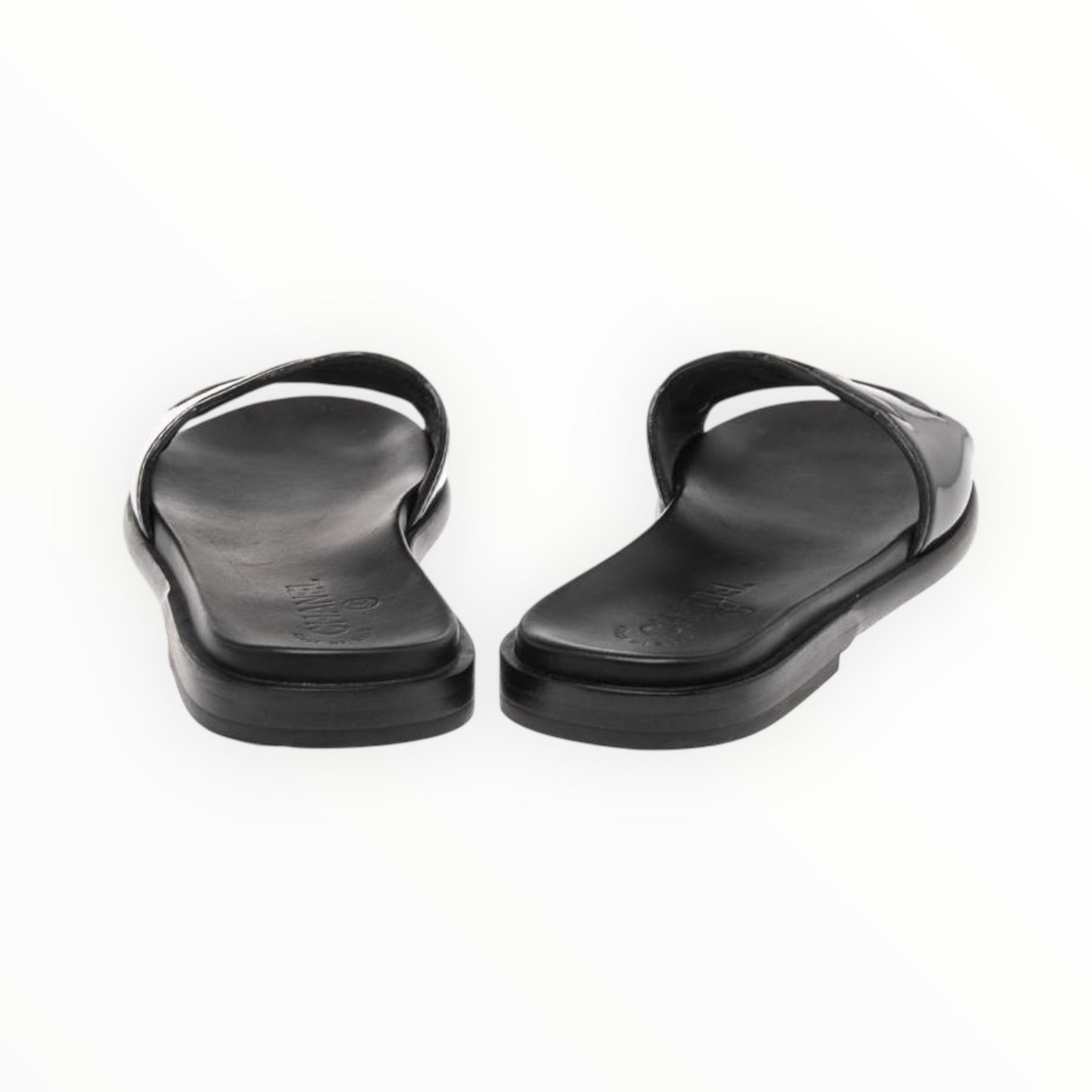 Chanel Patent Leather CC Slides - Black - Size 39