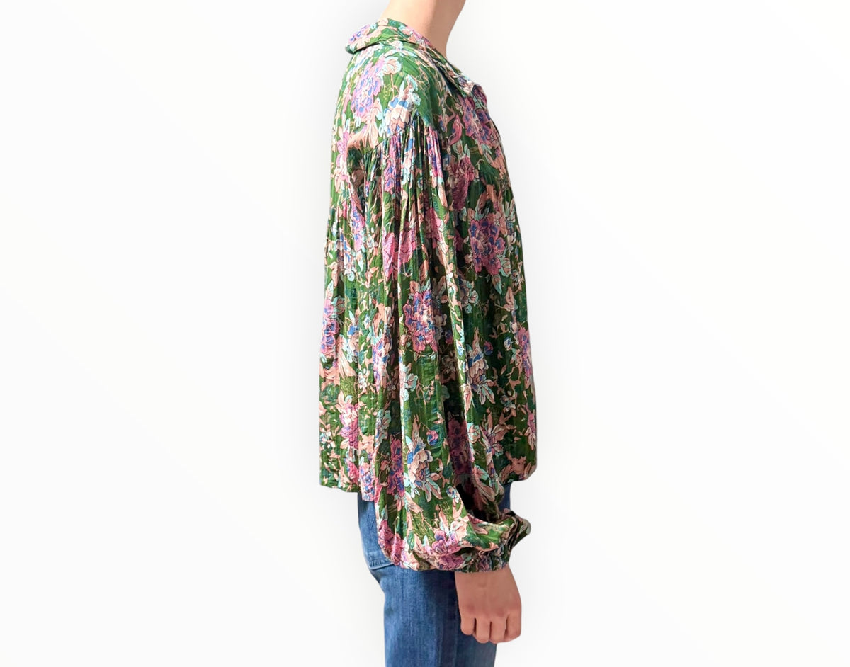 By Timo Floral Print Shirt - Green Multi - Size S
