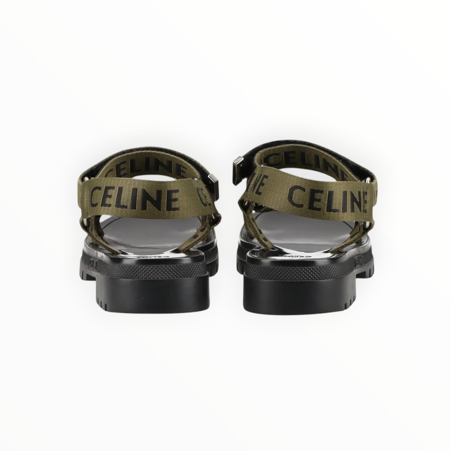RT006239 - Celine Leo Strappy Sandals - Khaki/White - Size 40