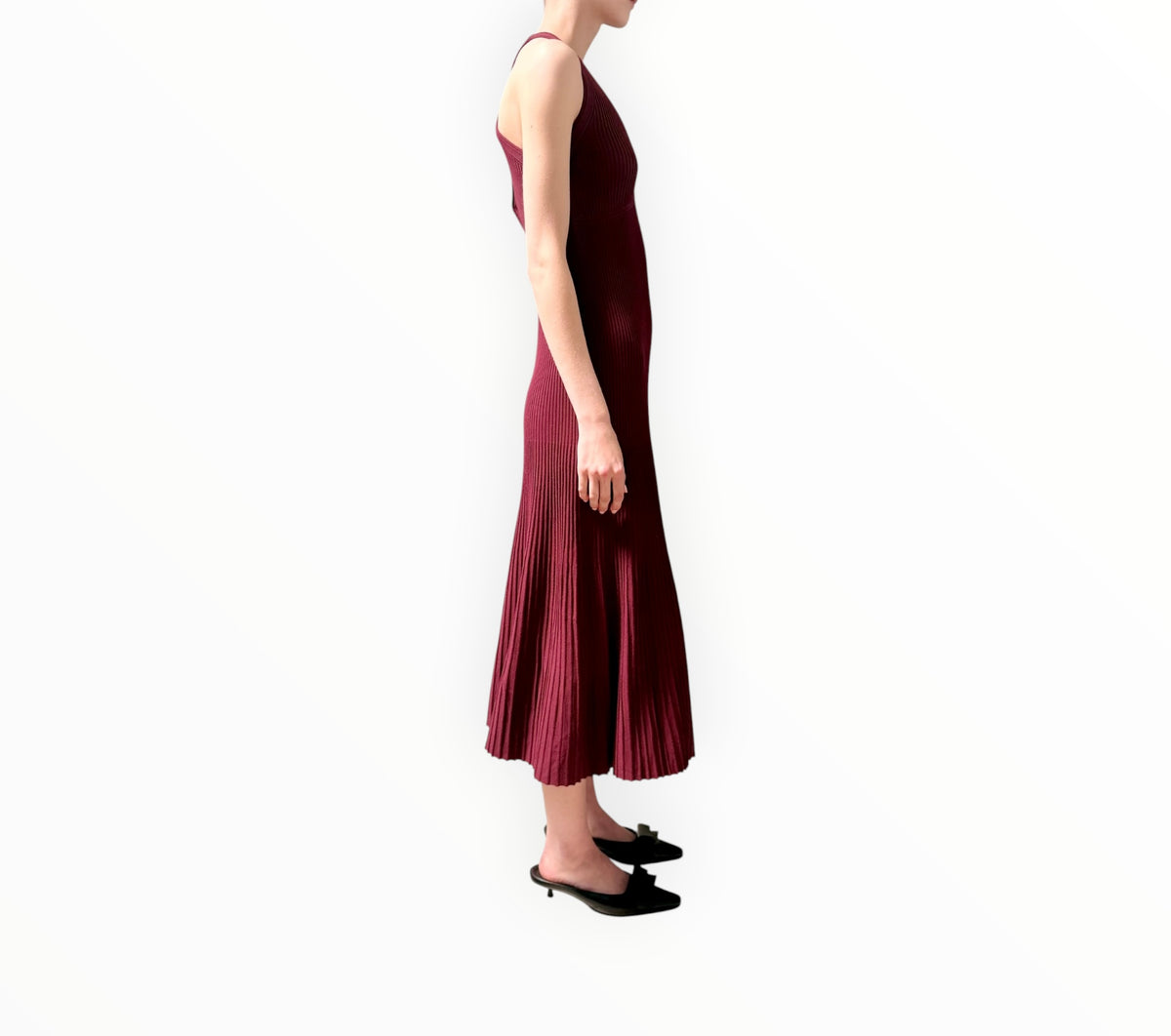 RT006547 - Vanessa Bruno Rib Dress - Burgundy - Size 1