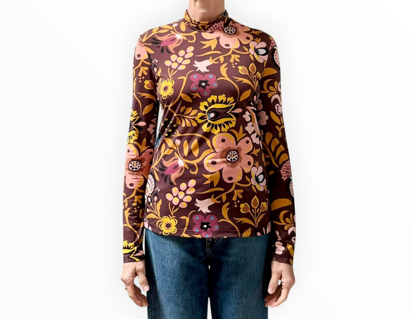 La DoubleJ Floral Turtleneck - Multi - Size L