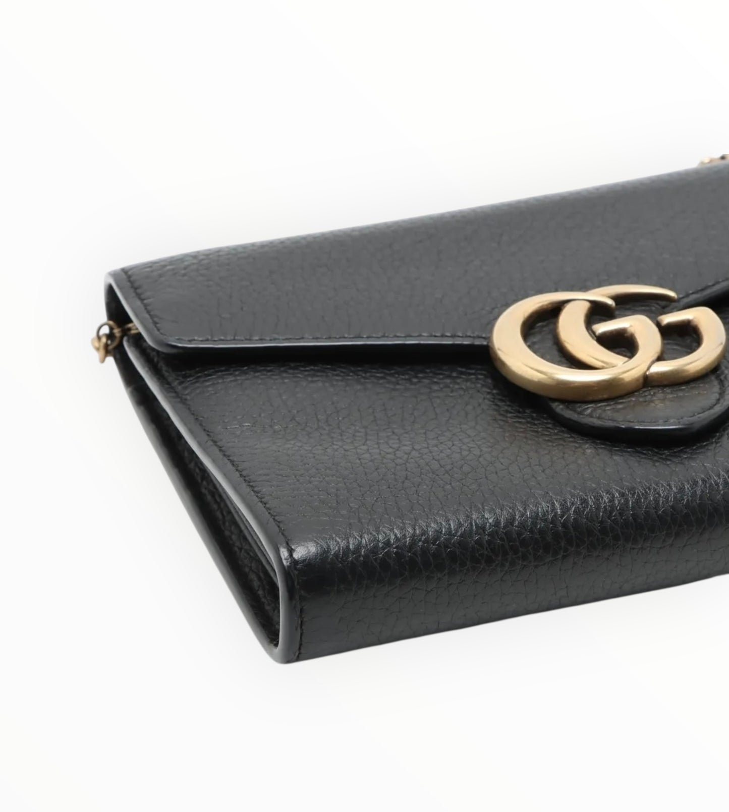 Gucci GG Marmont Chain Wallet - Black - Size W20cm x H14cm x D3cm