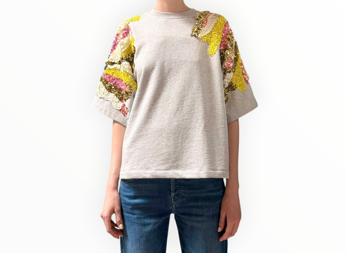 RT006545 - Essentiel Antwerp Embroidered Sweatshirt - Grey - Size 0
