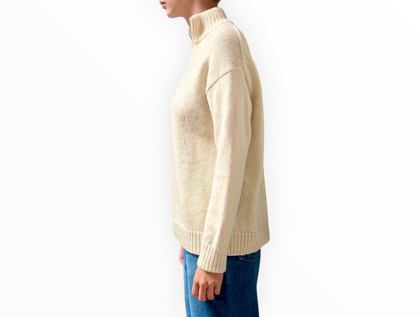 Theory 1/2 Zip Jumper - Ivory - Size S