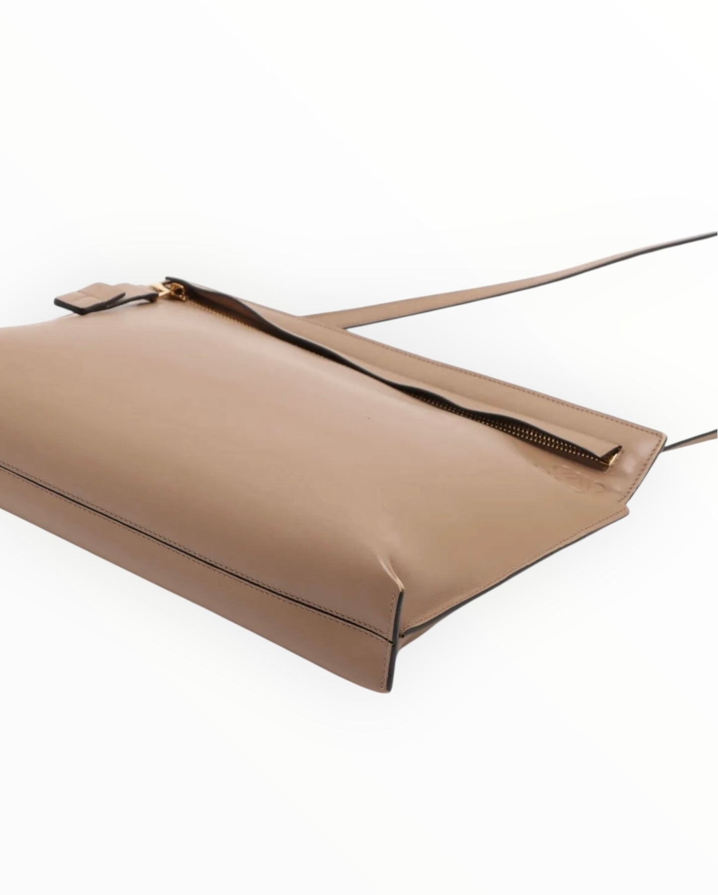 Loewe T-Pouch Leather Crossbody - Tan - Size W29cm x H19.5cm x D4cm