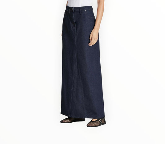 Friends with Frank Felicity Denim Maxi Skirt - Dark Blue - Size M
