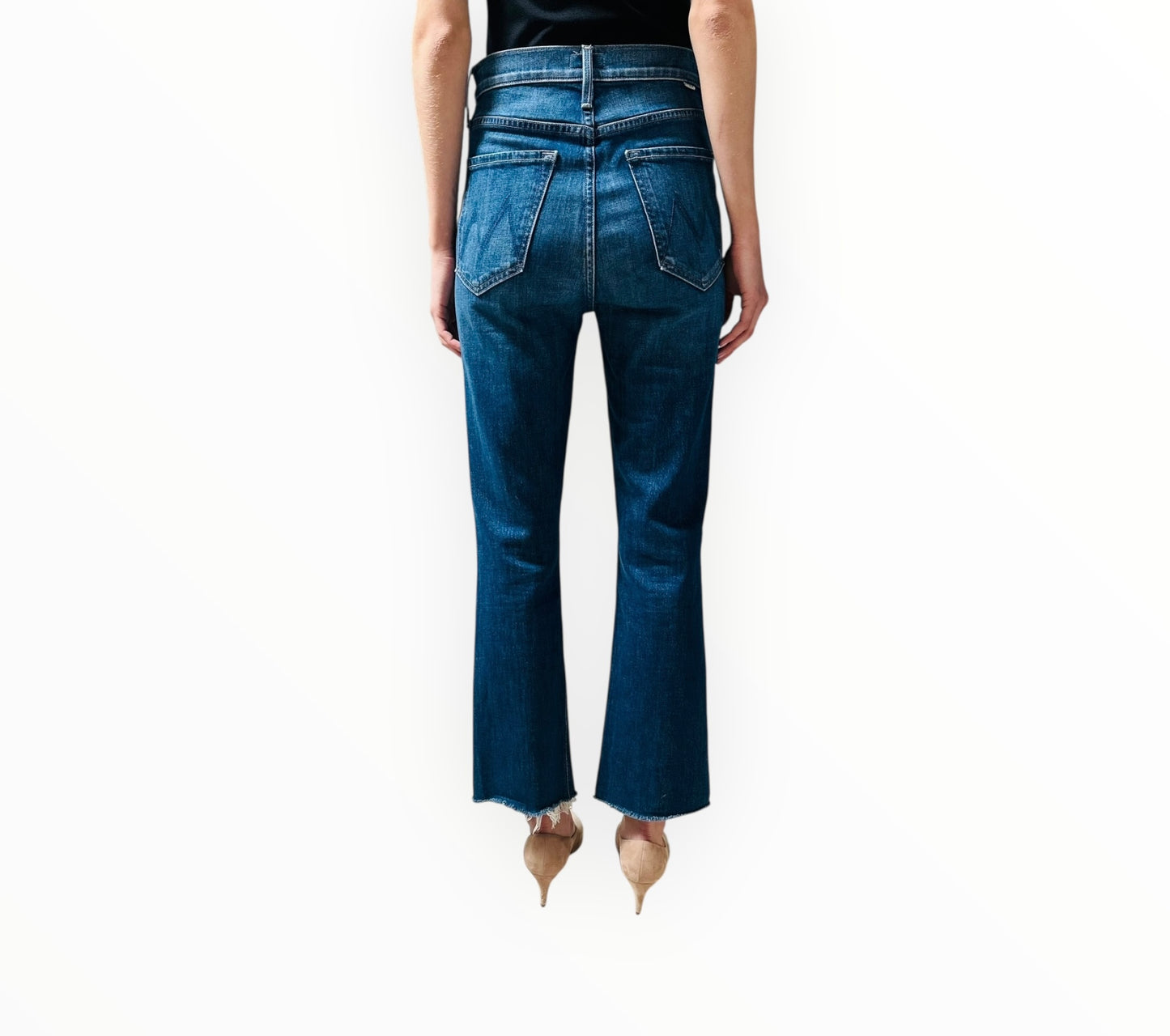 Mother The Tripper Ankle Fray Jeans - Blue - Size 26