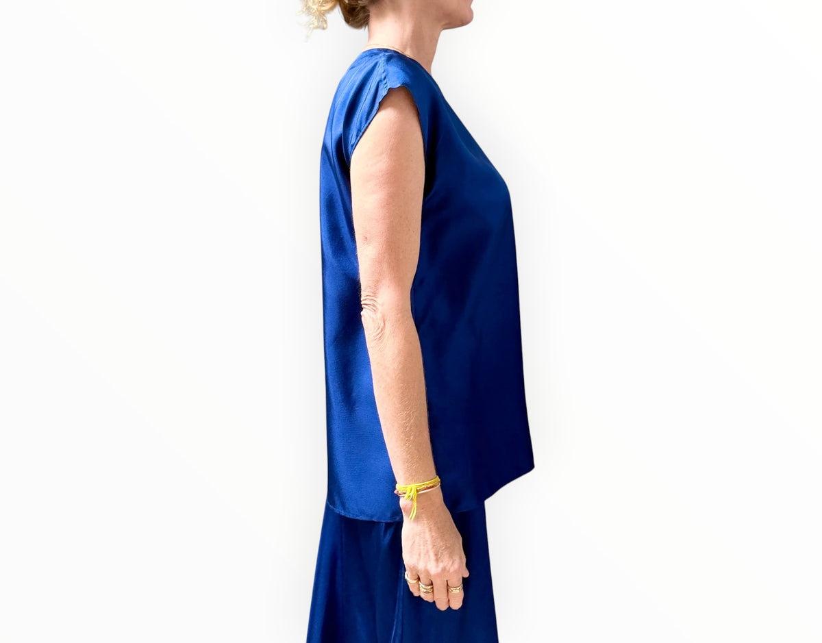 RT006309 - Jac + Jack Silk Tank - Electric Blue - Size S