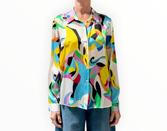 L'Agence Abstract Print Shirt - Multi - Size L