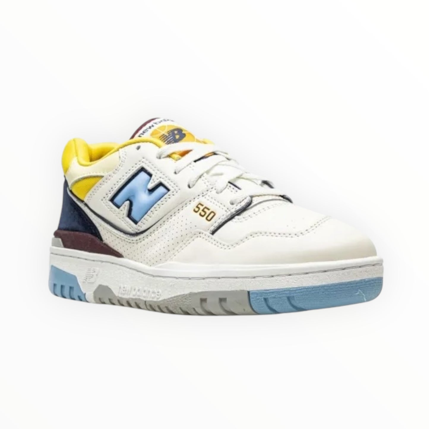 New Balance 550 Marquette Sneakers - White/Yellow - Size 40