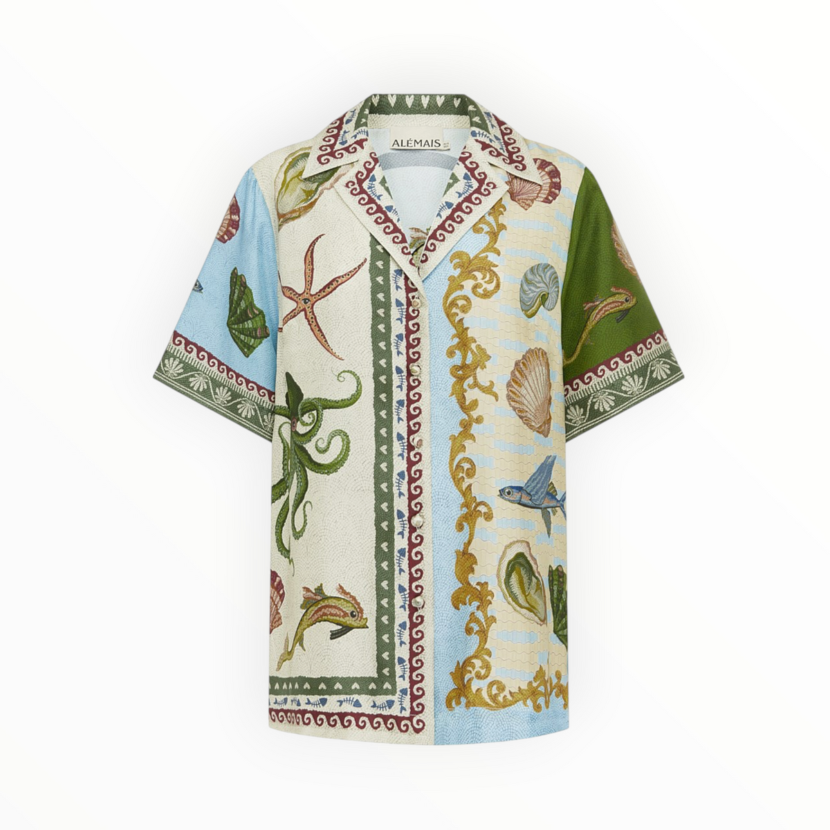 RT006284 - Alemais Bath House Silk Shirt - Multi- Size AU8