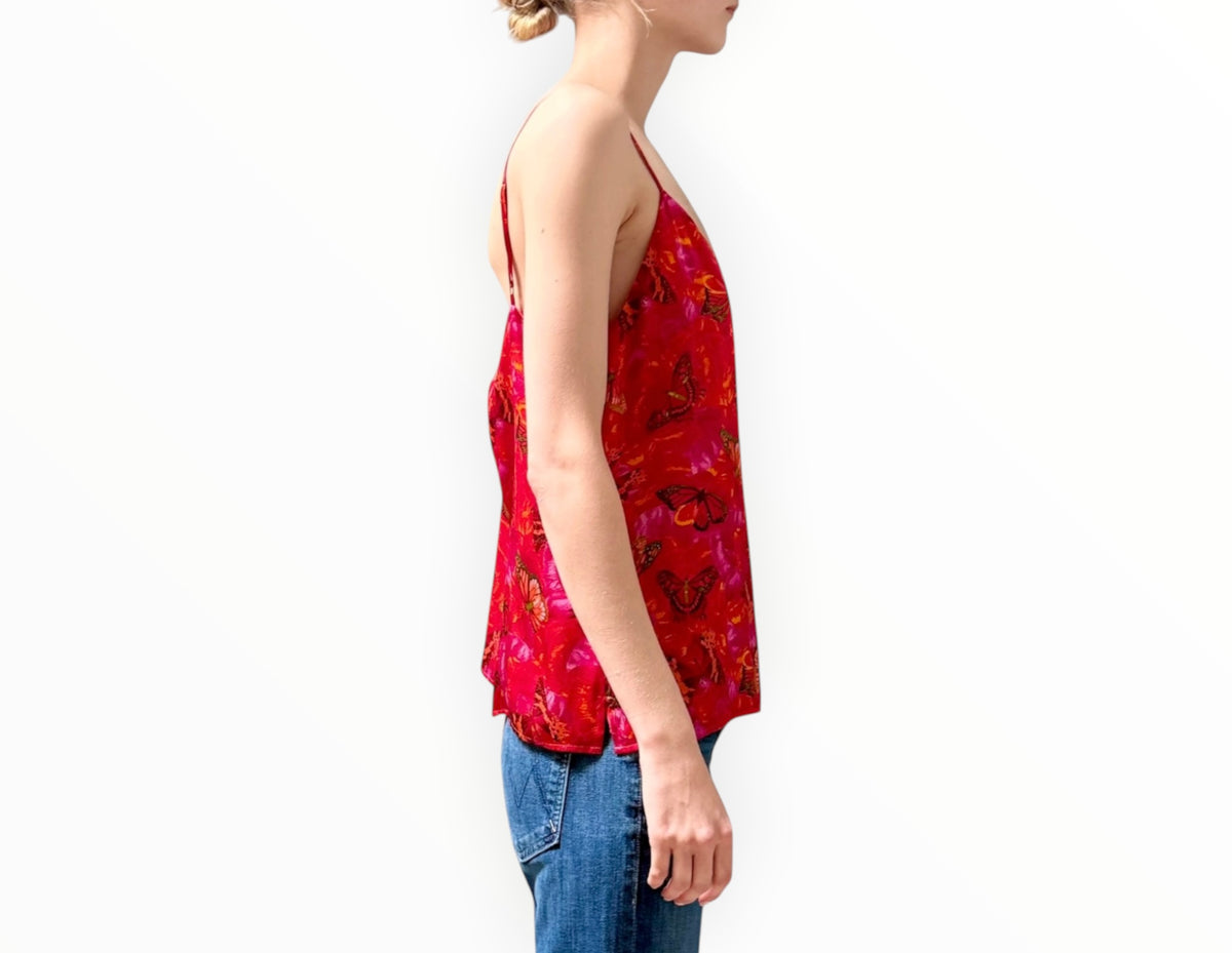 RT0006522 - L'Agence Butterfly Printed Camisole - Red - Size M