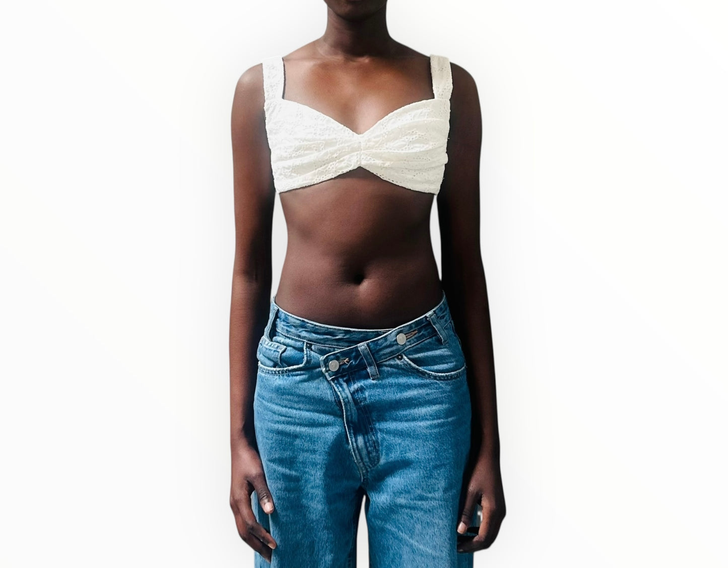 Zimmermann Crush Embroidered Bralette - Ivory - Size AU8