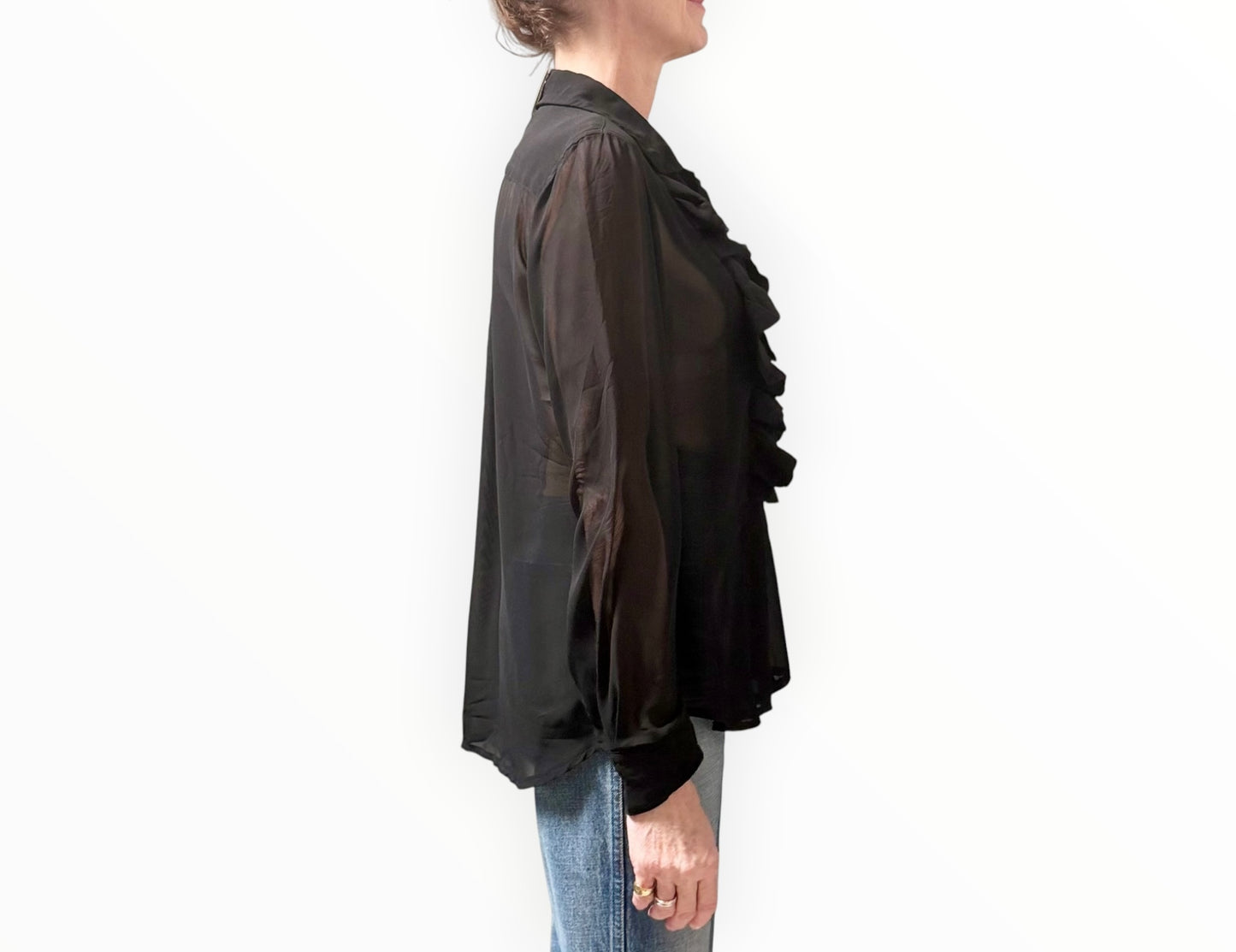Commes Des Garçons Ruffle Shirt - Black - Size M