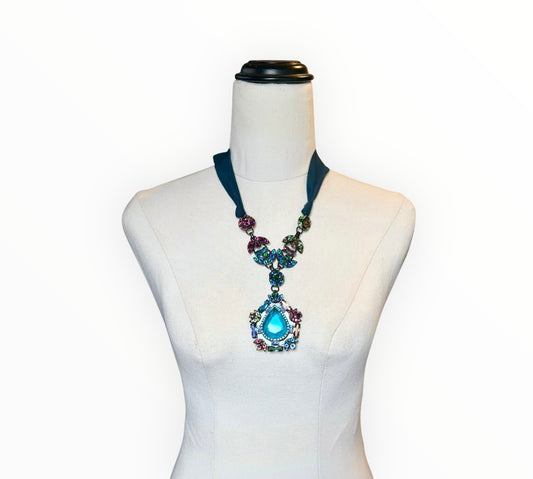 Lanvin Vintage Showpiece Necklace - Blue/Pink/Teal