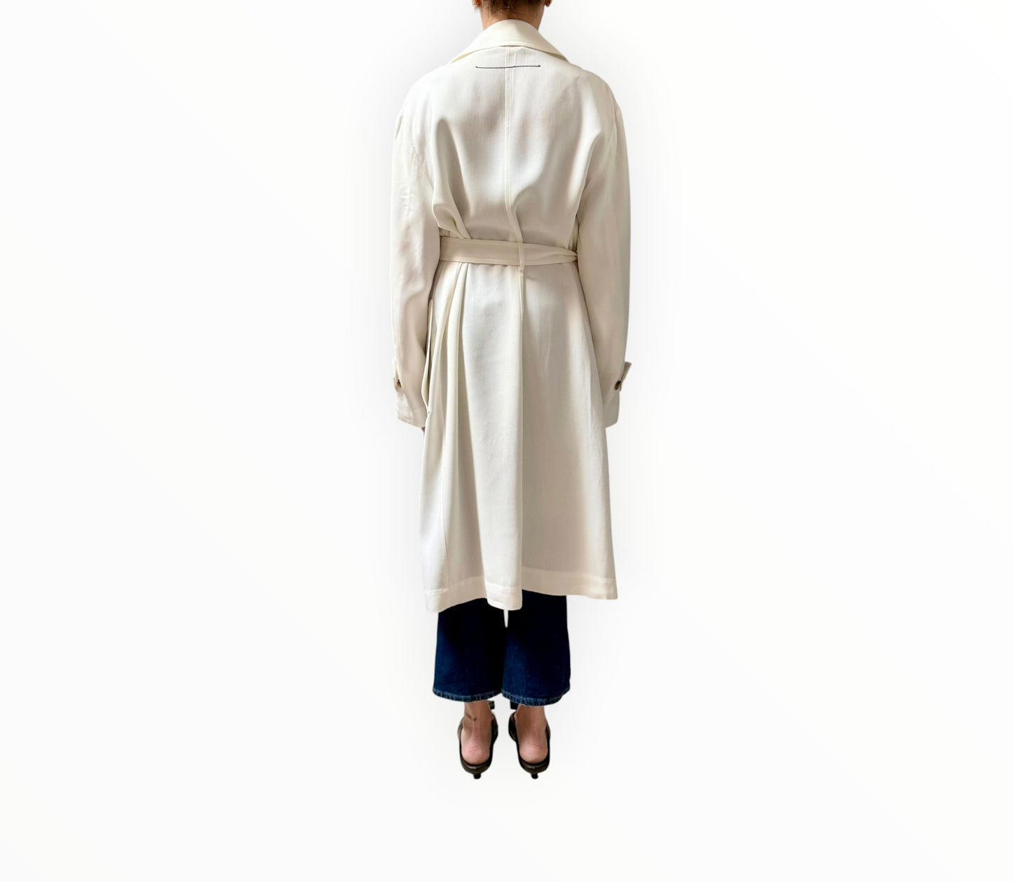 Bassike Twill Trench - Ivory - Size XXS