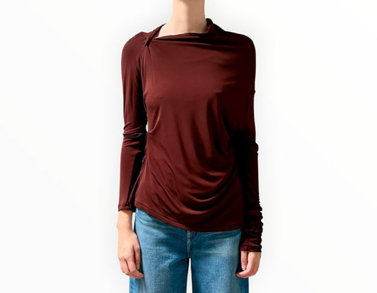 Camilla and Marc Mai Long Top - Chocolate - Size AU12