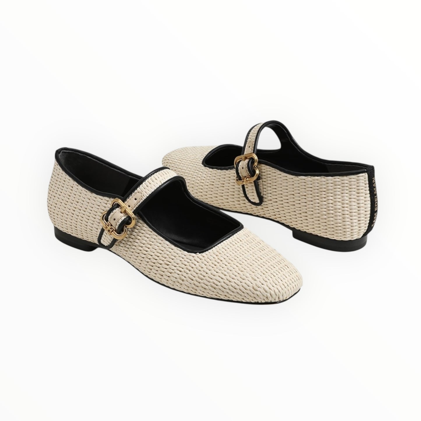 Sam Edelman Michaela Linen Flats - White/Black - Size 9