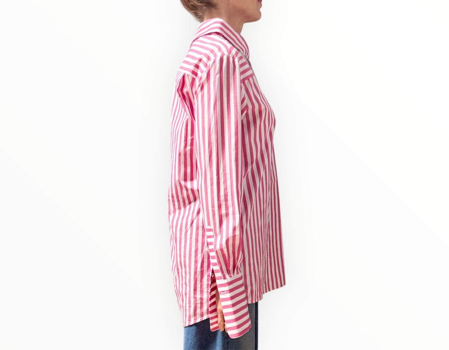 VVB by Victoria Beckham High Neck Top - Candy Stripe - Size AU10