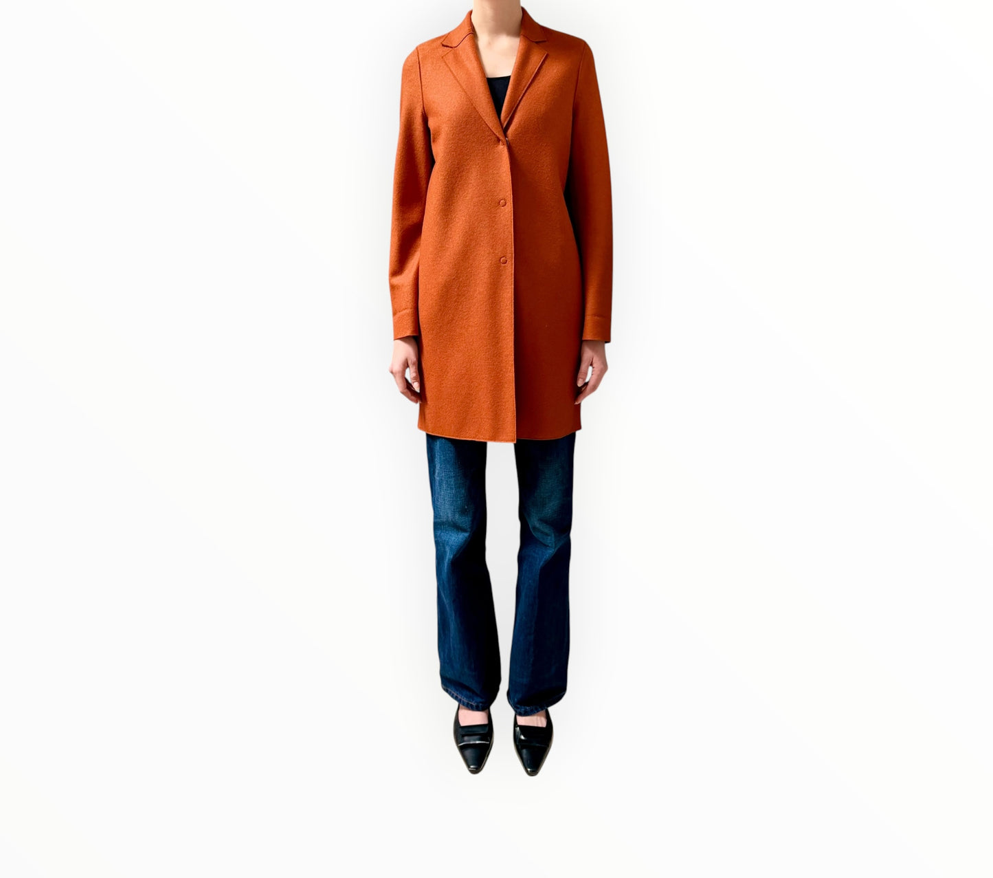 Harris Wharf Press Stud Coat - Terracotta - Size 38