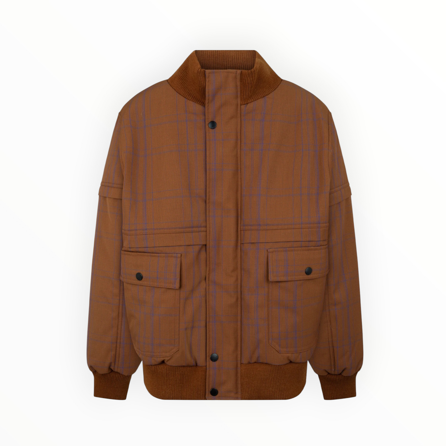 Nagnata Wool Check Bomber - Bronze - Size S