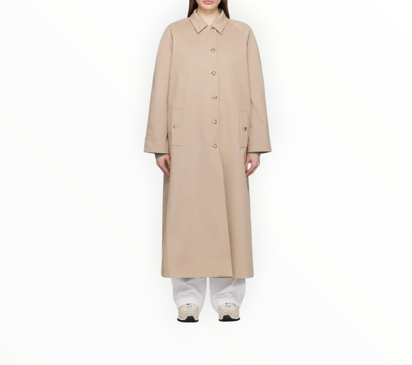 Anine Bing Randy Classic-Collar Trench Coat - Taupe - Size S