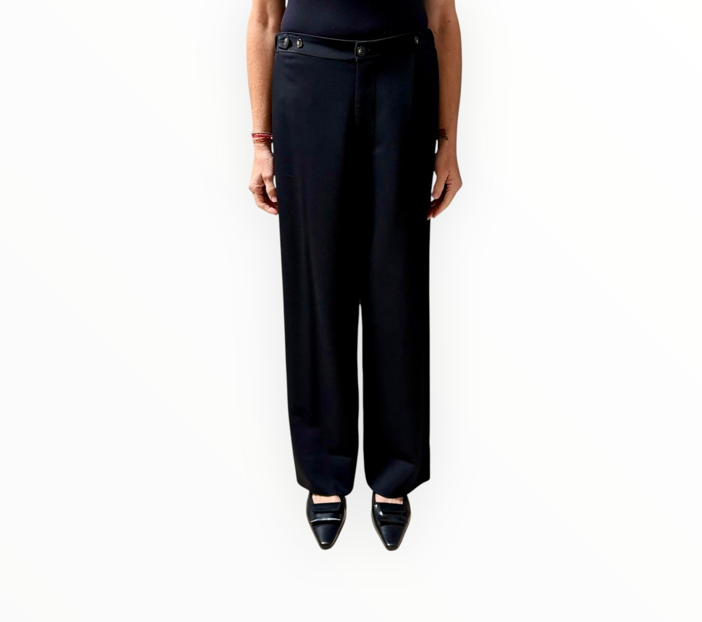 Bassike Wide Leg Pants - Black - Size 1