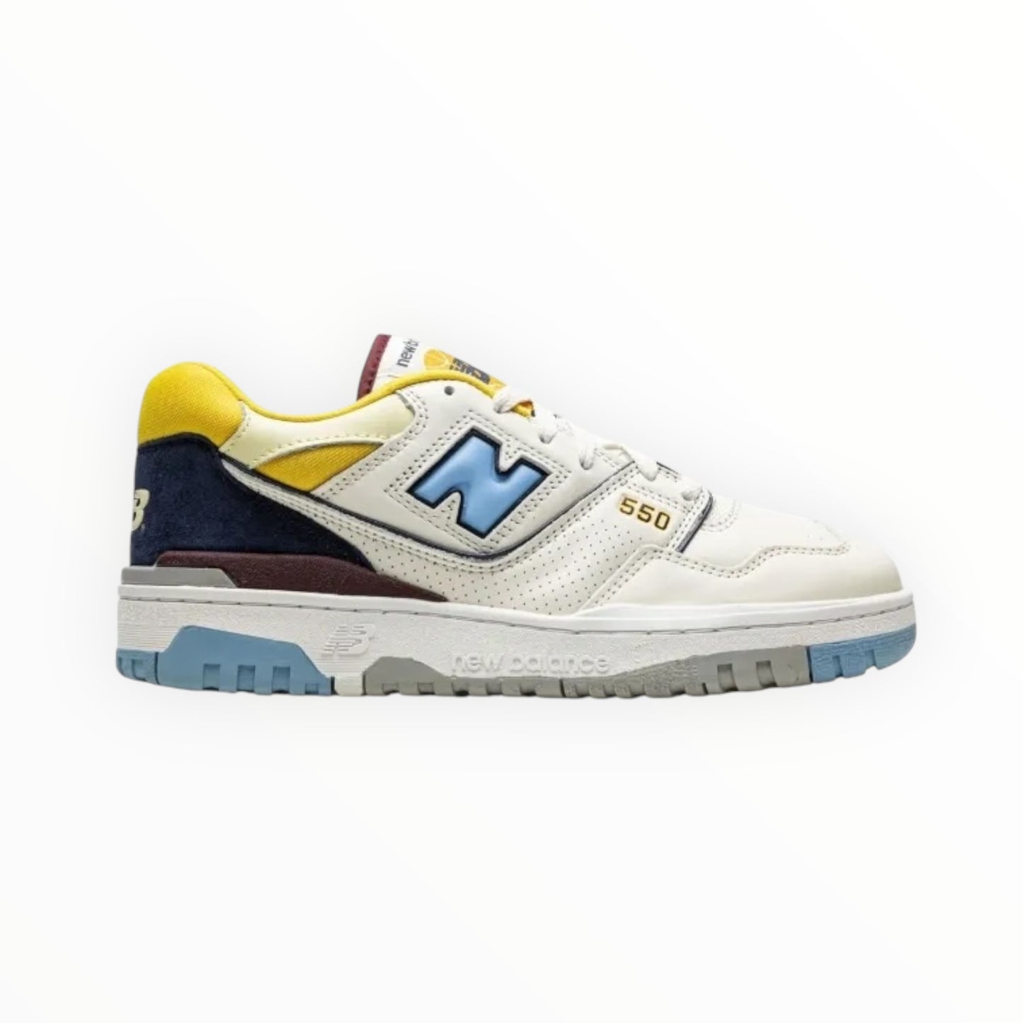 New Balance 550 Marquette Sneakers - White/Yellow - Size 40