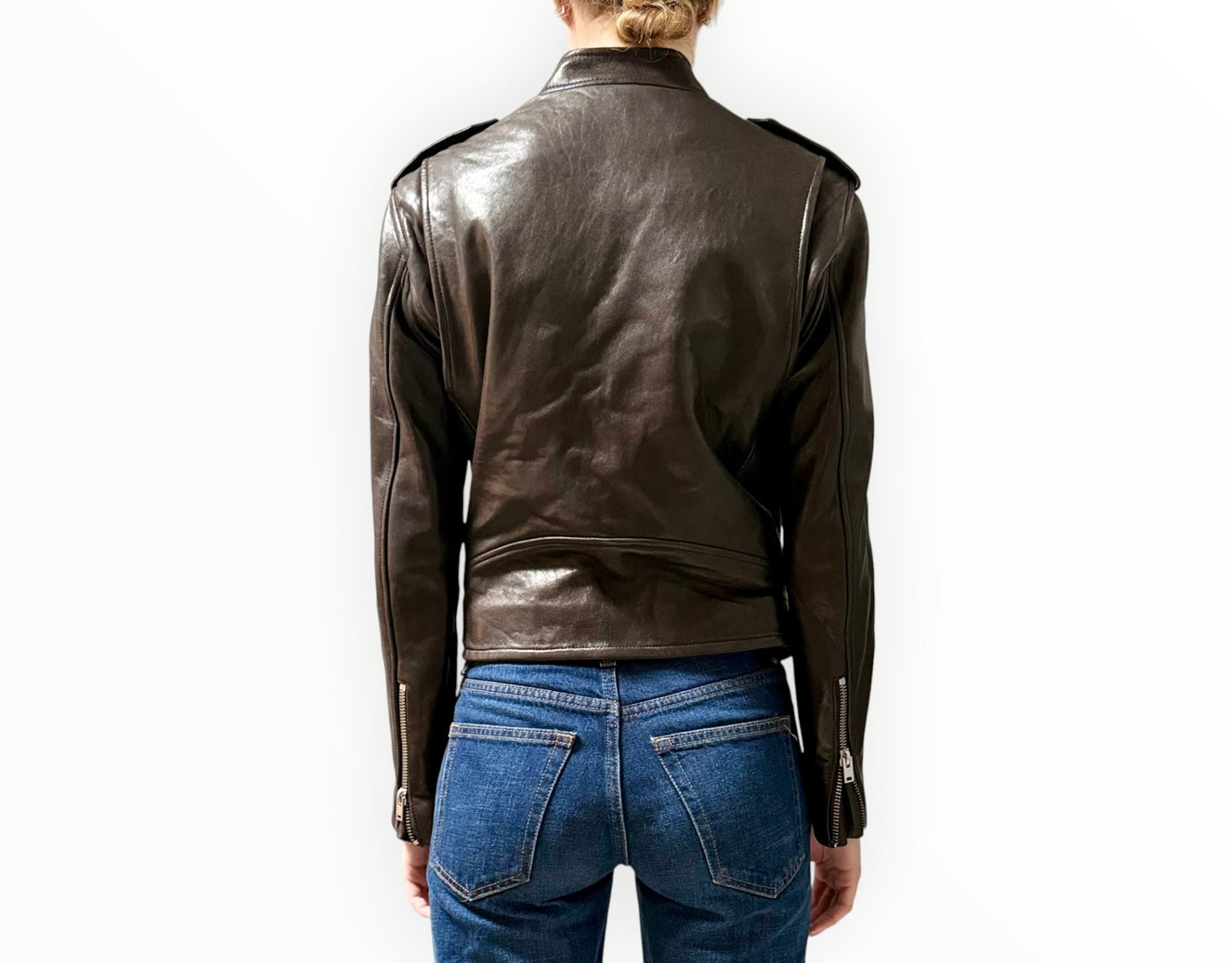Iro Leather Jacket - Dark Brown - Size 42