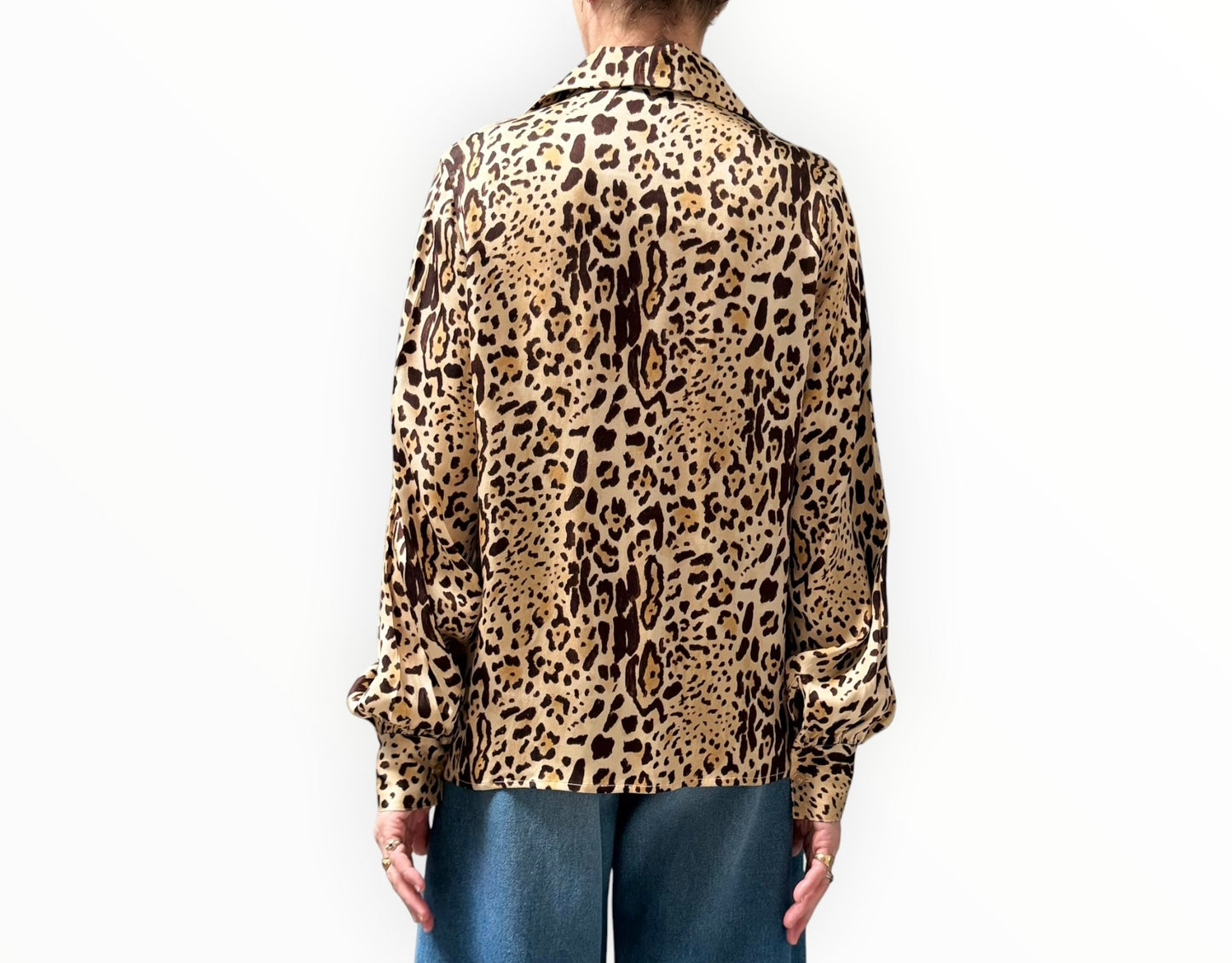 Anine Bing Mylah Silk Shirt - Animal- Size M