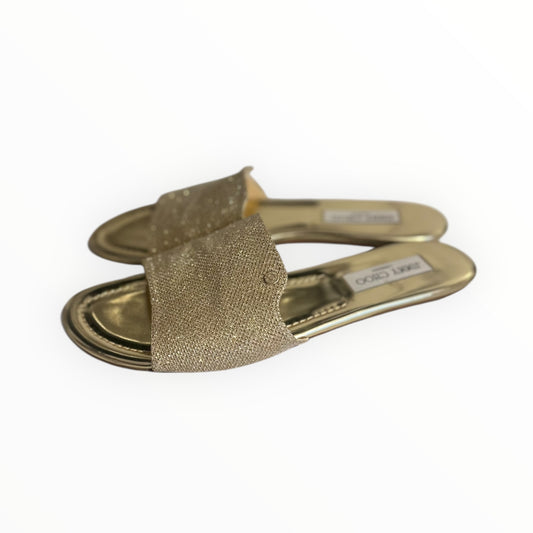 Jimmy Choo Nanda Slides - Gold - Size 41