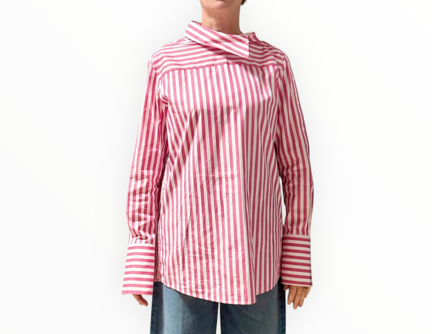 VVB by Victoria Beckham High Neck Top - Candy Stripe - Size AU10