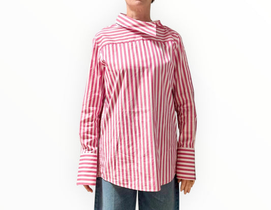 VVB by Victoria Beckham High Neck Top - Candy Stripe - Size AU10