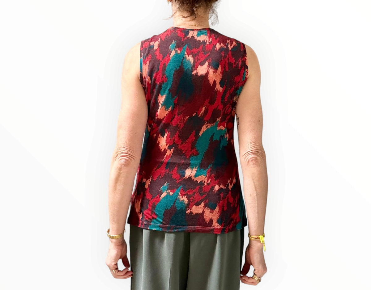 RT006282 - Ulla Johnson Floral Print Funnel Neck Top- Multi - Size M