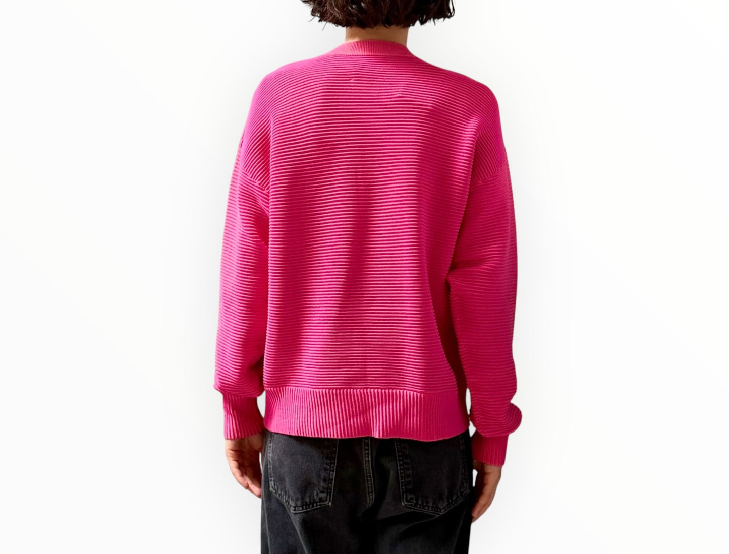 Nagnata Sonny Crewneck Sweater - Neon Pink/Orange - Size S