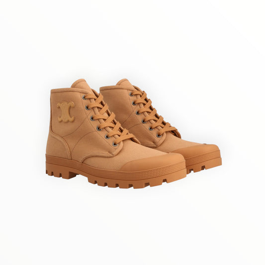 Celine Papatan Canvas Boots - Dark Latte - Size 40